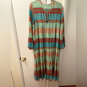 Zara Colorful Patterned Long Sleeve Dress